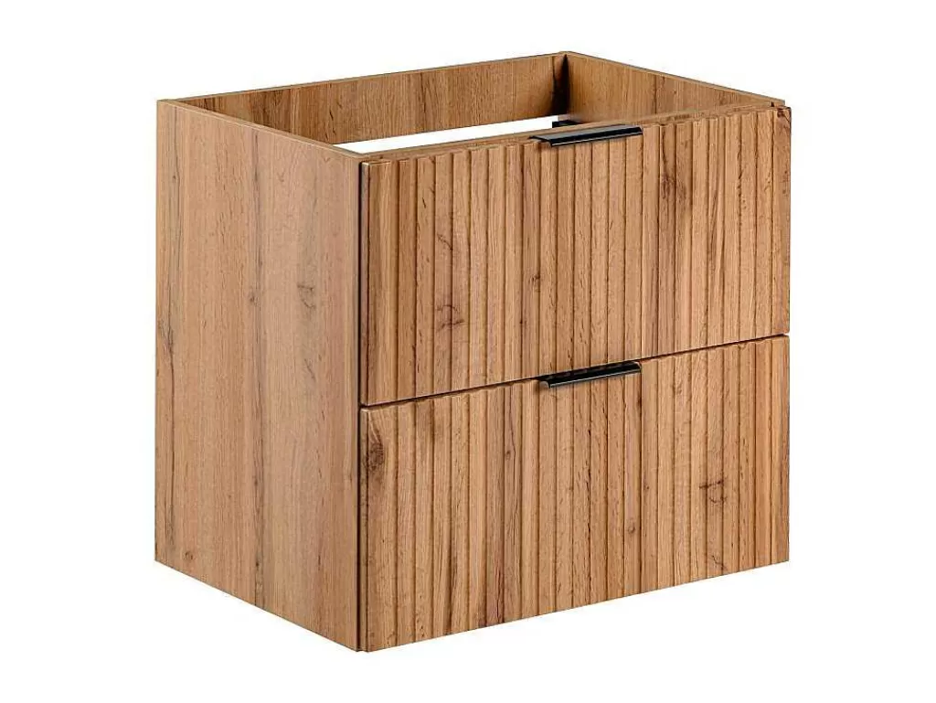 Móvel Para Lavatório*Vente-unique Móvel Suspenso Estriado Para Lavatório Natural Claro C60 Cm - Zevara