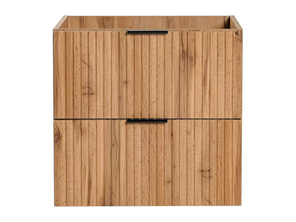 Móvel Para Lavatório*Vente-unique Móvel Suspenso Estriado Para Lavatório Natural Claro C60 Cm - Zevara
