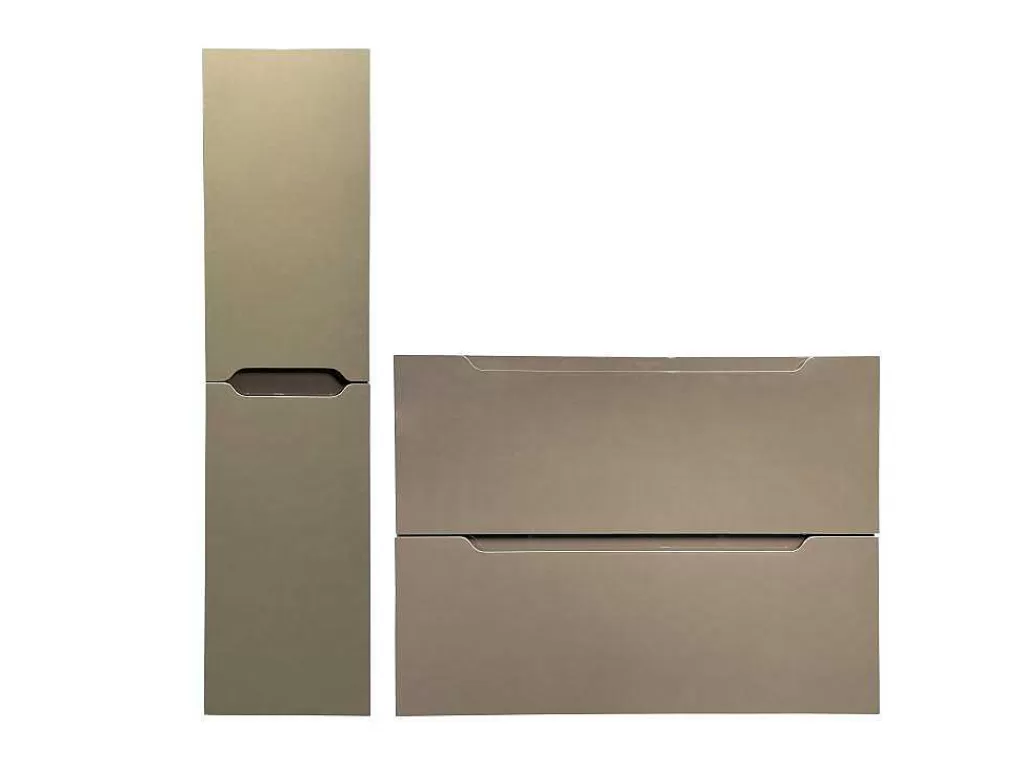 Móvel Lavatório Individual*Vente-unique Móvel Suspenso Lavatório Individual Com Coluna Taupe 80 Cm - Stefanie