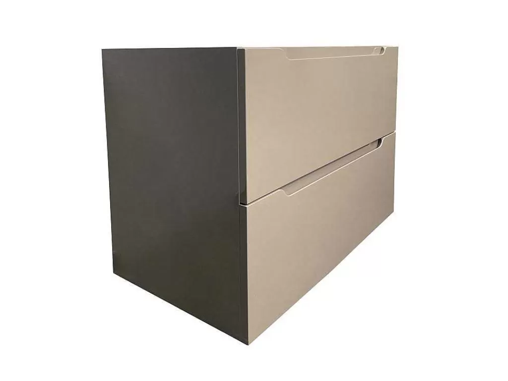 Móvel Lavatório Individual*Vente-unique Móvel Suspenso Lavatório Individual Com Coluna Taupe 80 Cm - Stefanie