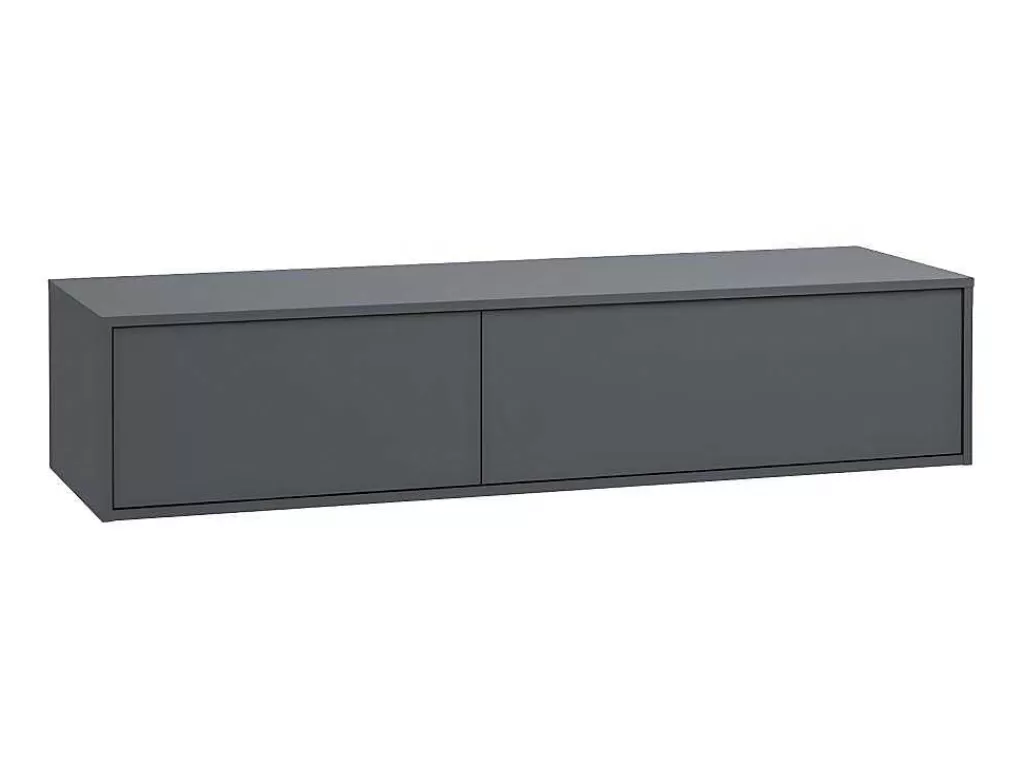 Móvel Para Lavatório*Vente-unique Móvel Suspenso Para Colocar Sob O Lavatório Cor Cinza Antracite C150 Cm - Isaure Ii