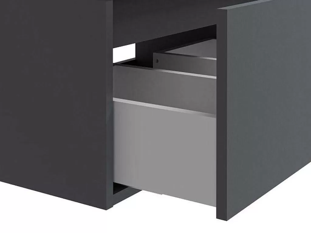 Móvel Para Lavatório*Vente-unique Móvel Suspenso Para Colocar Sob O Lavatório Cor Cinza Antracite C150 Cm - Isaure Ii