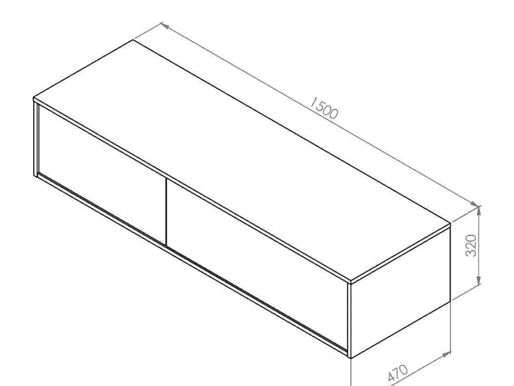 Móvel Para Lavatório*Vente-unique Móvel Suspenso Para Colocar Sob O Lavatório Cor Cinza Antracite C150 Cm - Isaure Ii