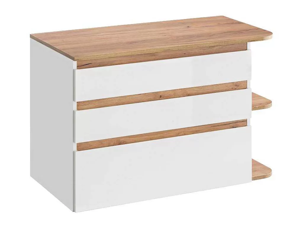 Móvel Para Lavatório*Vente-unique Móvel Suspenso Para Colocar Sob O Lavatório Cor Natural Clara E Branca Com 96 Cm - Anida