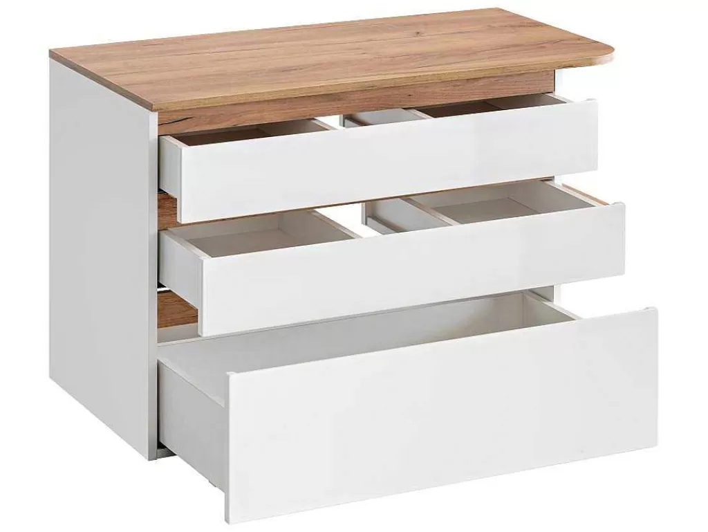 Móvel Para Lavatório*Vente-unique Móvel Suspenso Para Colocar Sob O Lavatório Cor Natural Clara E Branca Com 96 Cm - Anida
