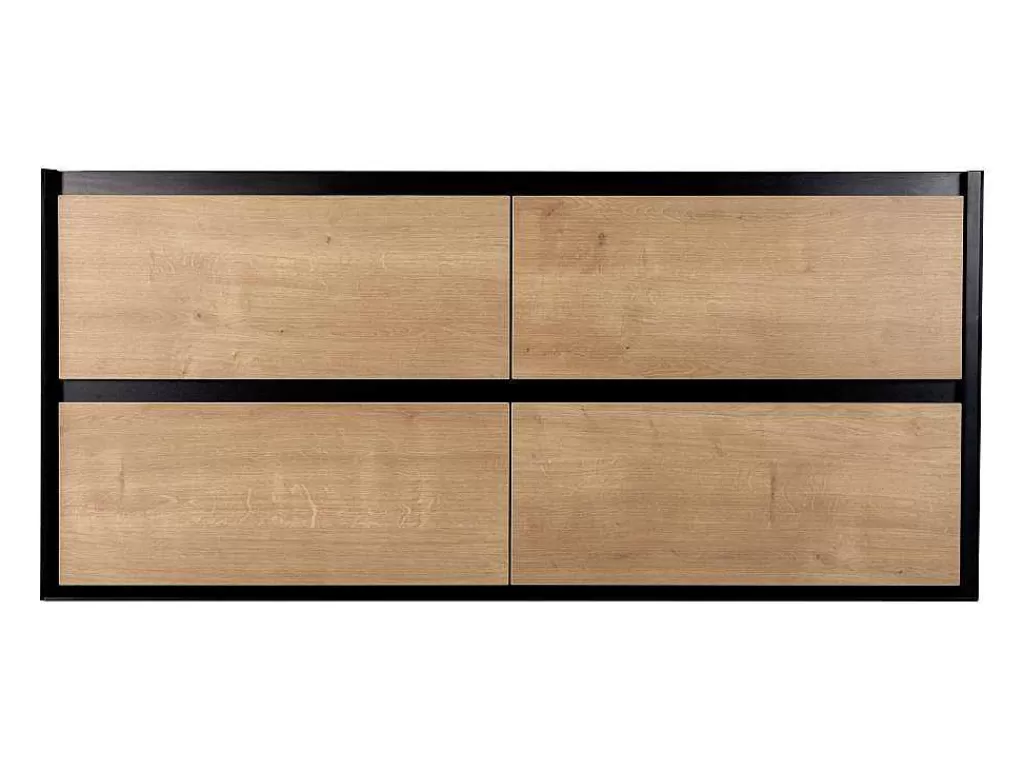 Móvel Para Lavatório*Vente-unique Móvel Suspenso Para Colocar Sob O Lavatório Cor Natural E Preto 120 Cm - Lannick