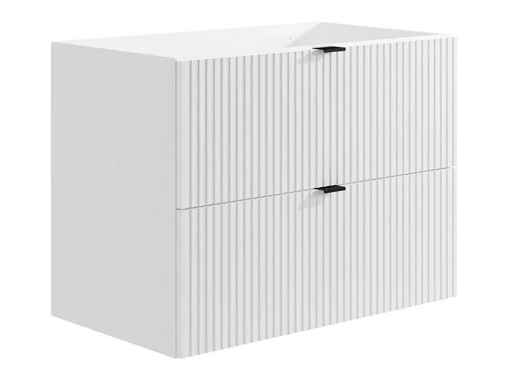 Móvel Para Lavatório*Vente-unique Móvel Suspenso Para Colocar Sob O Lavatório Estriado Branco C80 Cm - Zevini