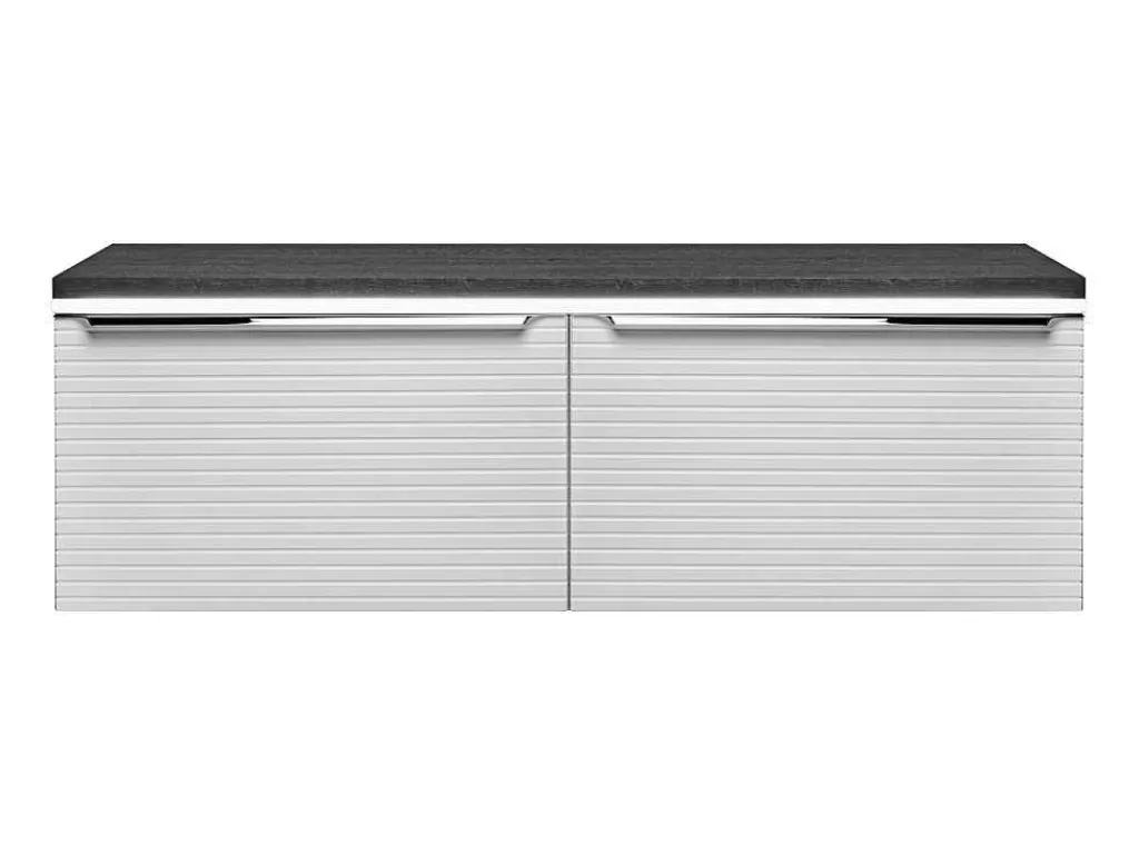 Móvel Para Lavatório*Vente-unique Móvel Suspenso Para Colocar Sob O Lavatório Estriado Branco Com Tampo 120 Cm - Latoma