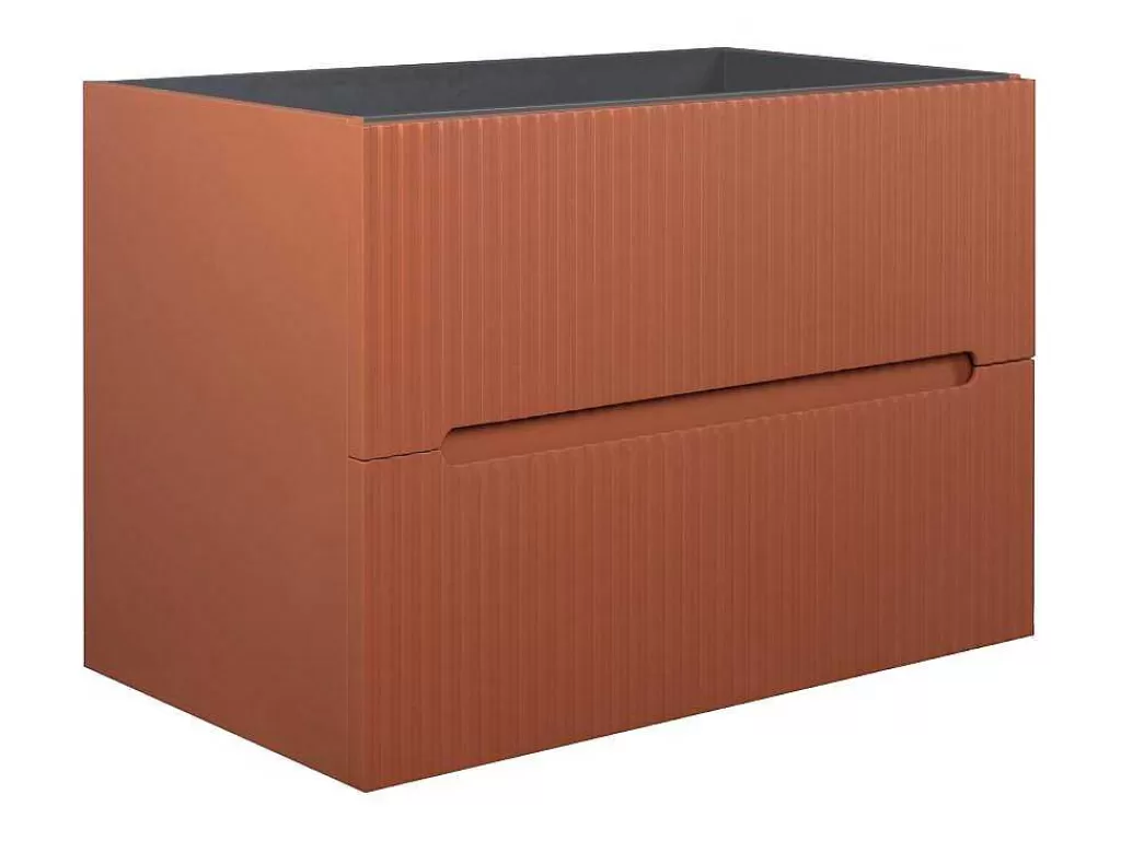 Móvel Para Lavatório*Vente-unique Móvel Suspenso Para Colocar Sob O Lavatório Estriado Terracota 80 Cm - Pavani