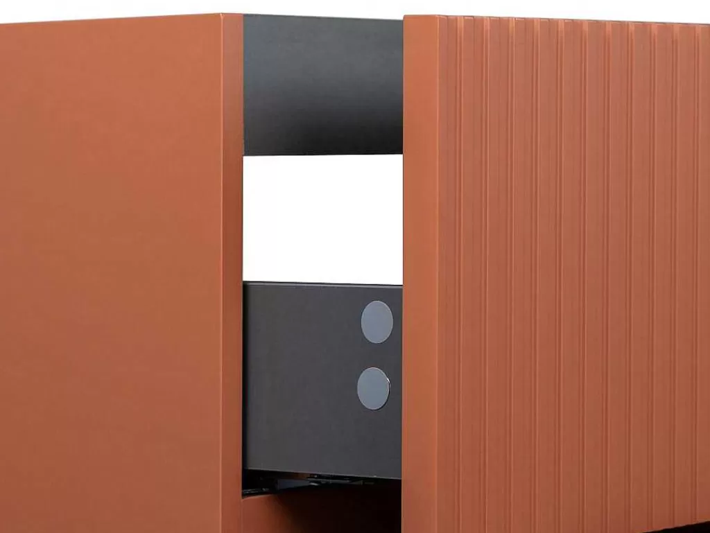 Móvel Para Lavatório*Vente-unique Móvel Suspenso Para Colocar Sob O Lavatório Estriado Terracota 80 Cm - Pavani