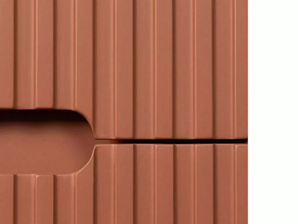 Móvel Para Lavatório*Vente-unique Móvel Suspenso Para Colocar Sob O Lavatório Estriado Terracota 80 Cm - Pavani
