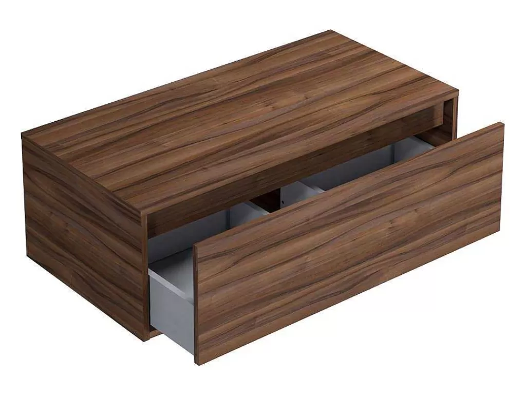 Móvel Para Lavatório*Vente-unique Móvel Suspenso Para Lavatório Cor Natural Escura 94 Cm - Teana Ii