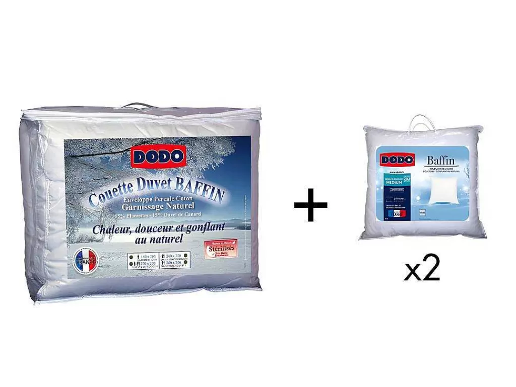 Edredão*DODO Pack Edredão Natural 220 X 240 Cm + 2 Almofadas De Penas Baffin 65 X 65 Cm