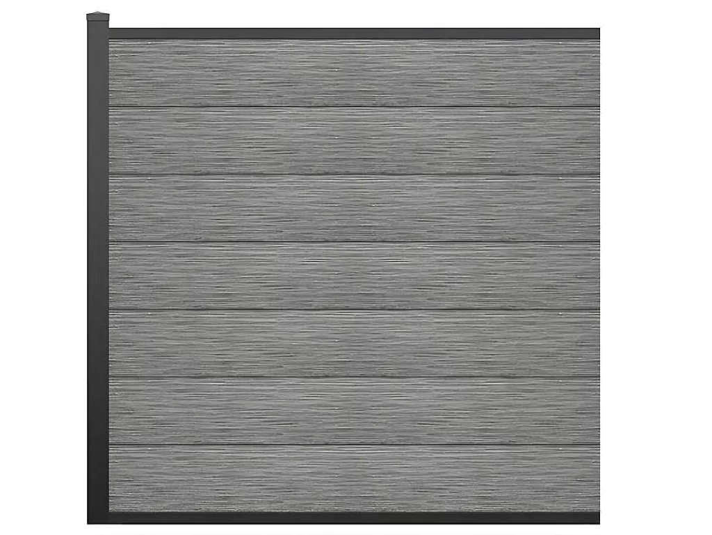 Canico E Cerca*EXPERTLAND Paineis De Vedacao Para Enterrar A181 Cm, Kit De 7 Laminas Em Composito + 1 Poste Cinzento-Claro - Enola