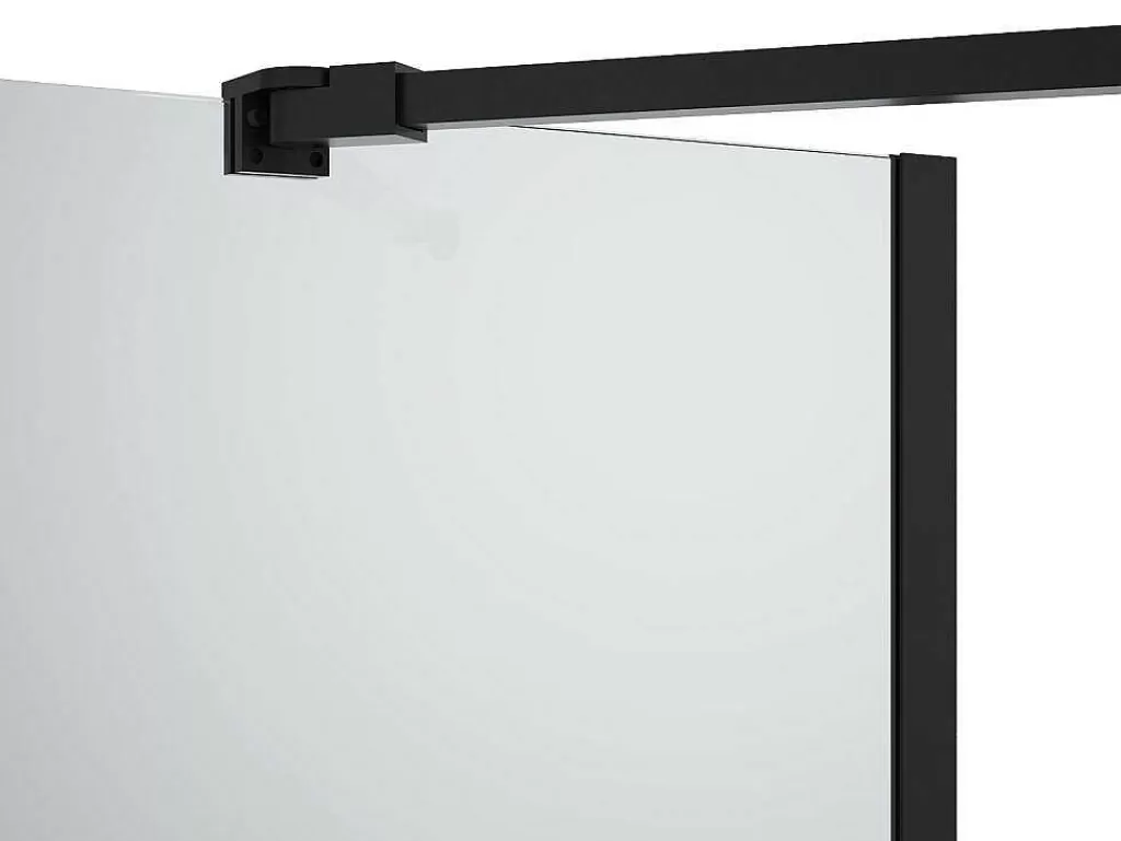 Resguardo De Banheira*Shower & Design Painel De Banheira Com Toalheiro E Retorno Giratorio Preto Mate (70 + 30) X 140 Cm - Primael