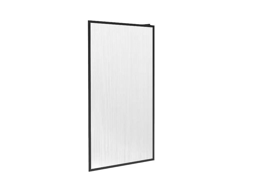 Painel De Duche*Shower & Design Painel De Duche A Italiana Com Vidro Texturado 120X200 Cm Preto Mate - Virana