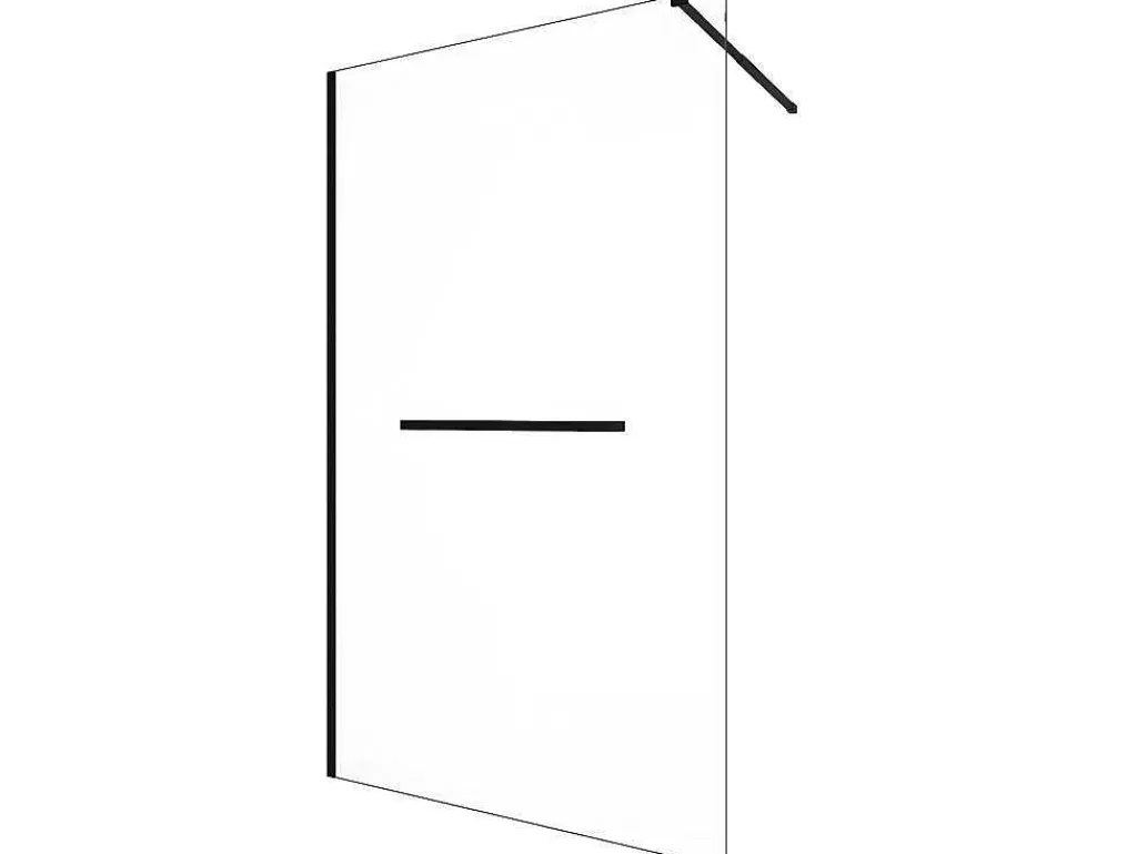 Painel De Duche*Shower & Design Painel De Duche Estilo Italiano Com Toalheiro 120 X 200 Cm Preto Mate Vidro Temperado - Kristen