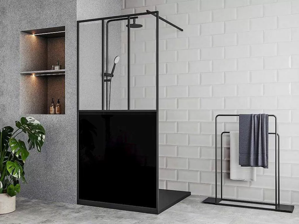 Painel De Duche*Shower & Design Painel De Duche Estilo Italiano Preto Fosco Estilo Atelier 100X200 Cm - Urbanik