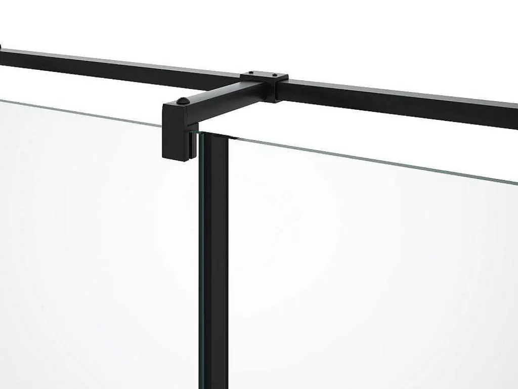 Painel De Duche*Shower & Design Painel De Duche Fixo Com Porta Giratoria Preto Mate Estilo Industrial 80 X 100 X 190 Cm - Princeton