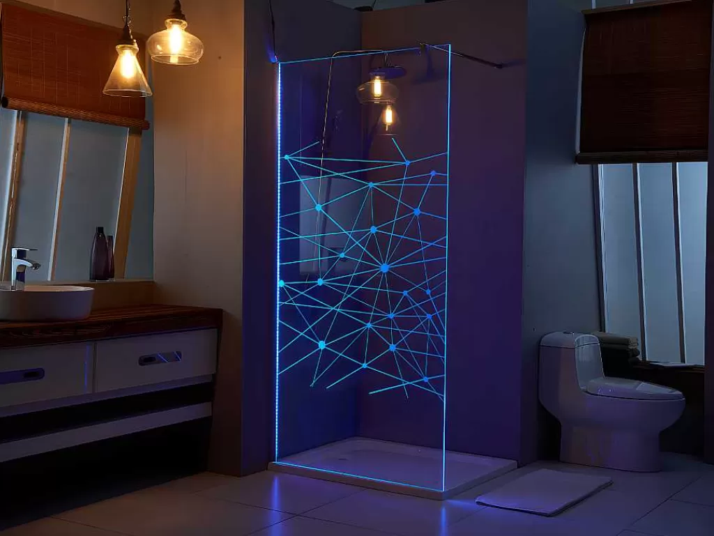 Painel De Duche*Shower & Design Painel De Duche Tecla Com Leds - 120 X 200 Cm