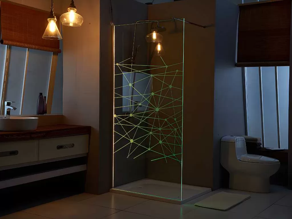 Painel De Duche*Shower & Design Painel De Duche Tecla Com Leds - 120 X 200 Cm