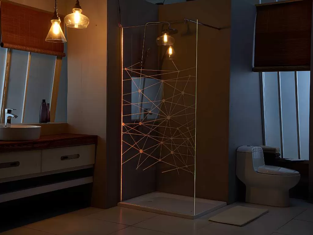 Painel De Duche*Shower & Design Painel De Duche Tecla Com Leds - 120 X 200 Cm