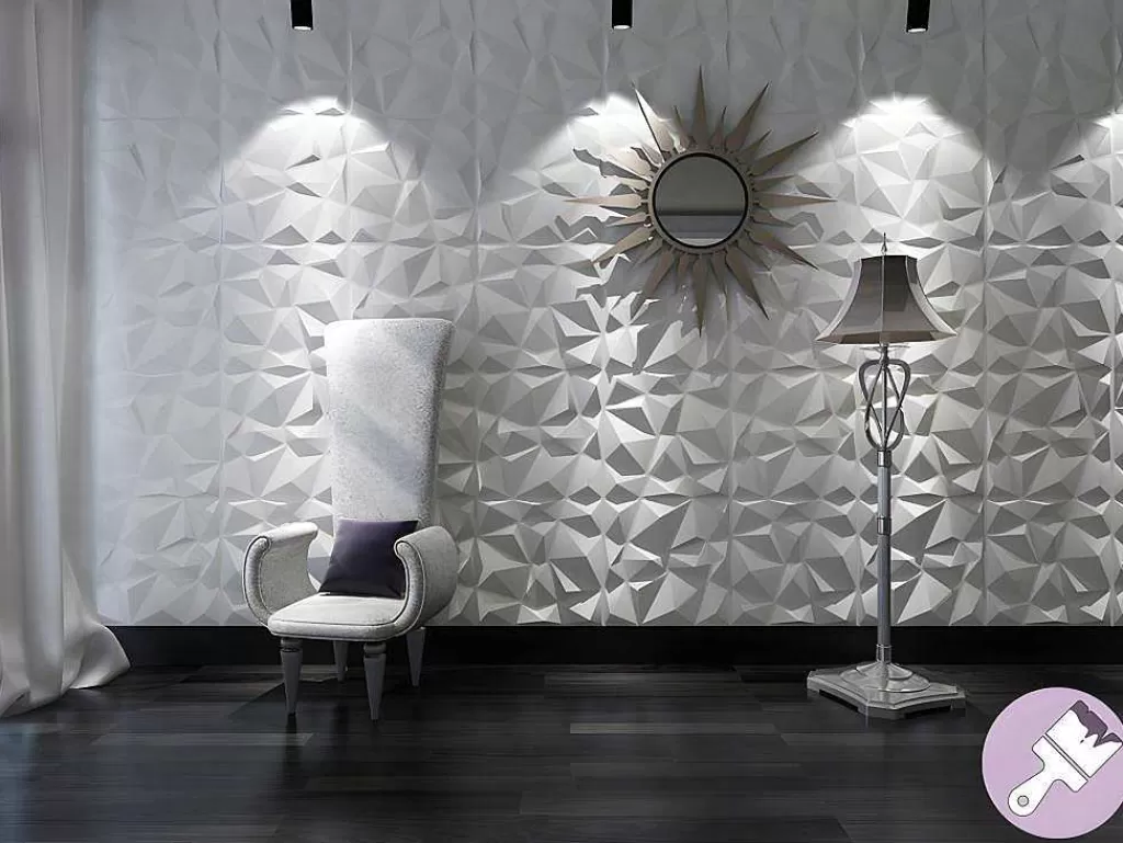 Painel De Parede*Vente-unique Painel De Parede 3D Angly Para Pintar - Pack De 3M - Lote De 12 Pecas
