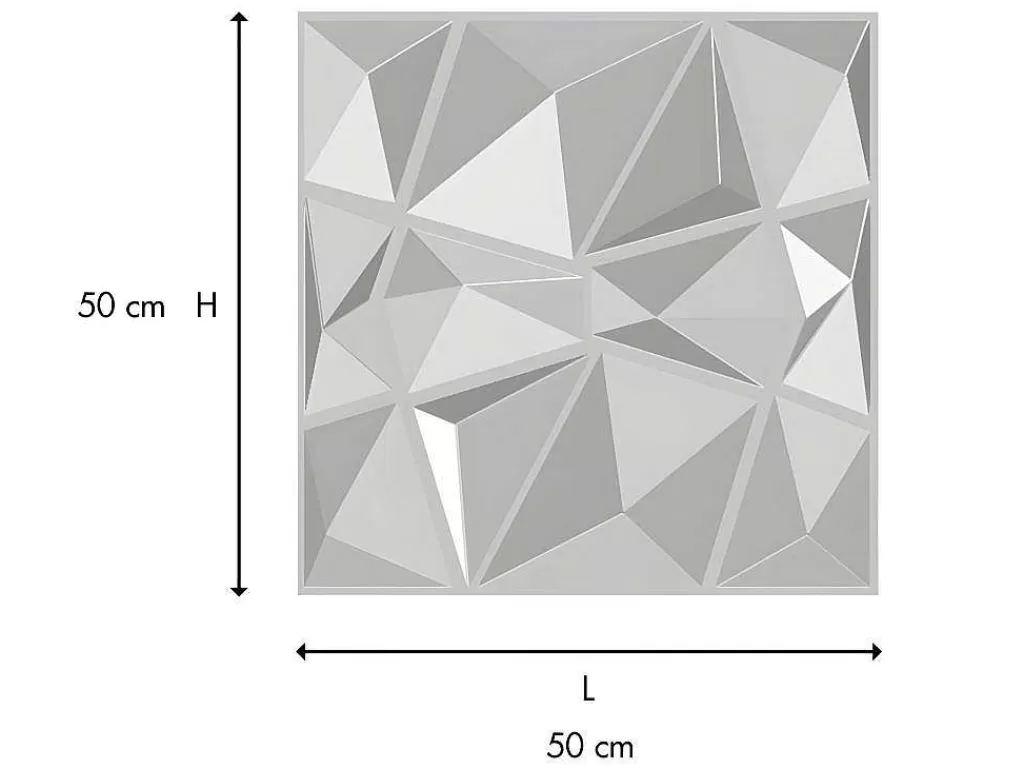 Painel De Parede*Vente-unique Painel De Parede 3D Angly Para Pintar - Pack De 3M - Lote De 12 Pecas