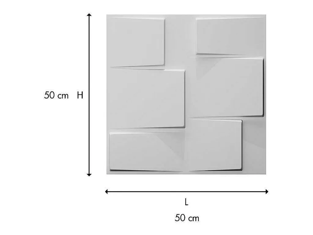 Painel De Parede*Vente-unique Painel De Parede 3D Brick Para Pintar - Pack De 3M - Lote De 12 Pecas