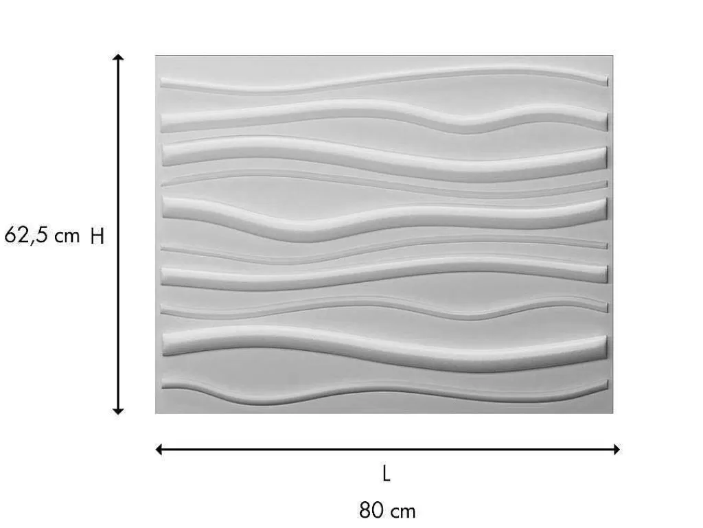 Painel De Parede*Vente-unique Painel De Parede 3D Sandle Para Pintar - Pack De 3M - Lote De 6 Pecas