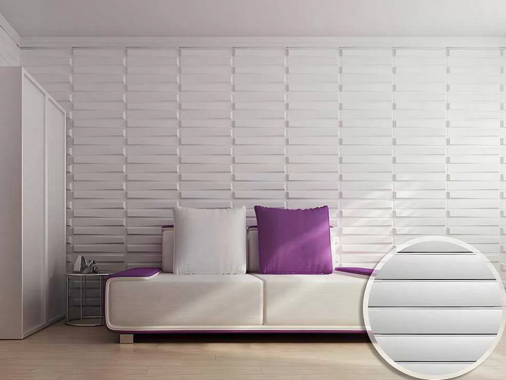 Painel De Parede*Vente-unique Painel De Parede 3D Strait Para Pintar - Pack De 3M - Lote De 12 Pecas