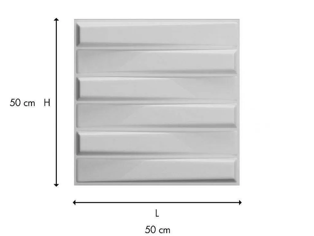 Painel De Parede*Vente-unique Painel De Parede 3D Strait Para Pintar - Pack De 3M - Lote De 12 Pecas