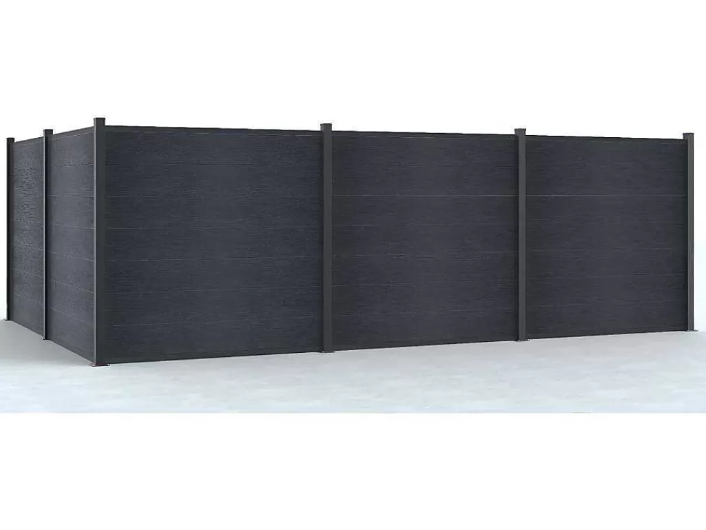 Canico E Cerca*EXPERTLAND Painel De Vedacao Em Composito Para Enterrar No Chao Enola A.181 Cm - Antracite