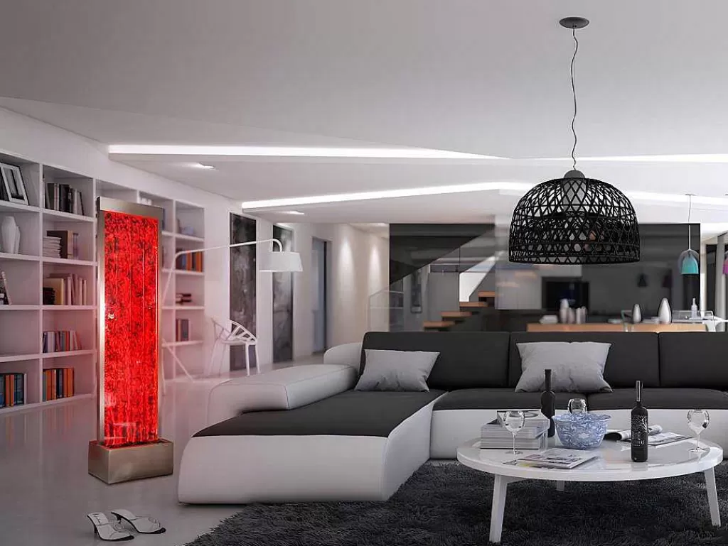 Candeeiro De Pe*OZAIA Parede De Bolhas De Agua Blennie - Leds Com Cores Que Mudam - A.150 Cm