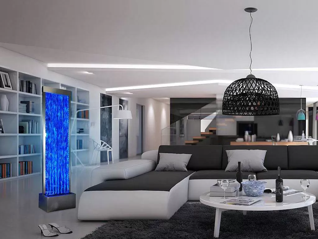 Candeeiro De Pe*OZAIA Parede De Bolhas De Agua Blennie - Leds Com Cores Que Mudam - A.150 Cm
