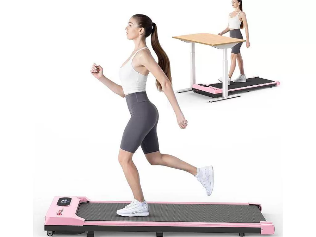 Fitness*Vente-unique Passadeira De Secretária 1-6Km/H Maquina De Corrida A Pe Para Escritório Em Casa Com Opcao De Dobragem