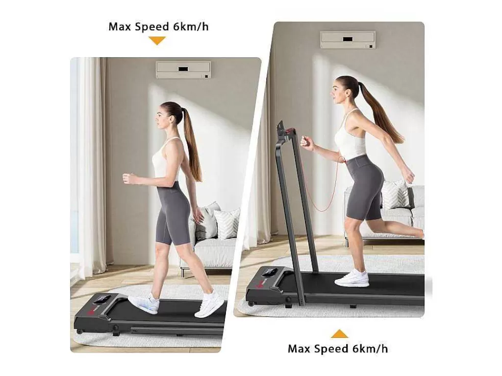 Fitness*Vente-unique Passadeira De Secretária 1-6Km/H Maquina De Corrida A Pe Para Escritório Em Casa Com Opcao De Dobragem