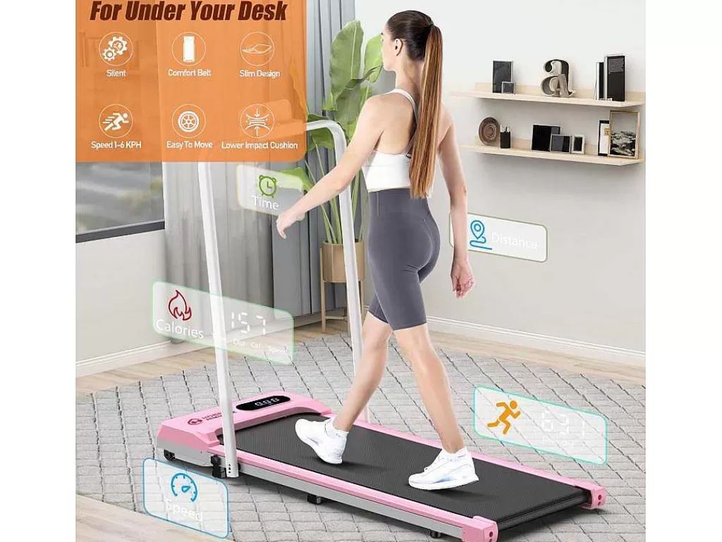 Fitness*Vente-unique Passadeira De Secretária 1-6Km/H Maquina De Corrida A Pe Para Escritório Em Casa Com Opcao De Dobragem