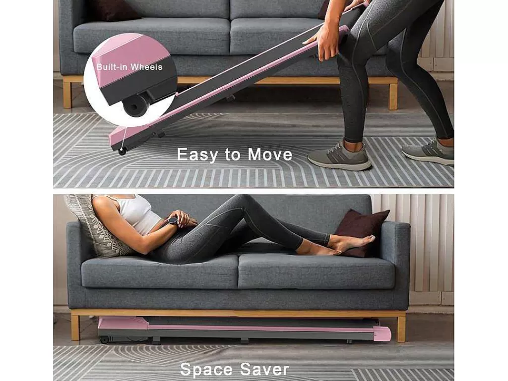 Fitness*Vente-unique Passadeira De Secretária 1-6Km/H Maquina De Corrida A Pe Para Escritório Em Casa Com Opcao De Dobragem