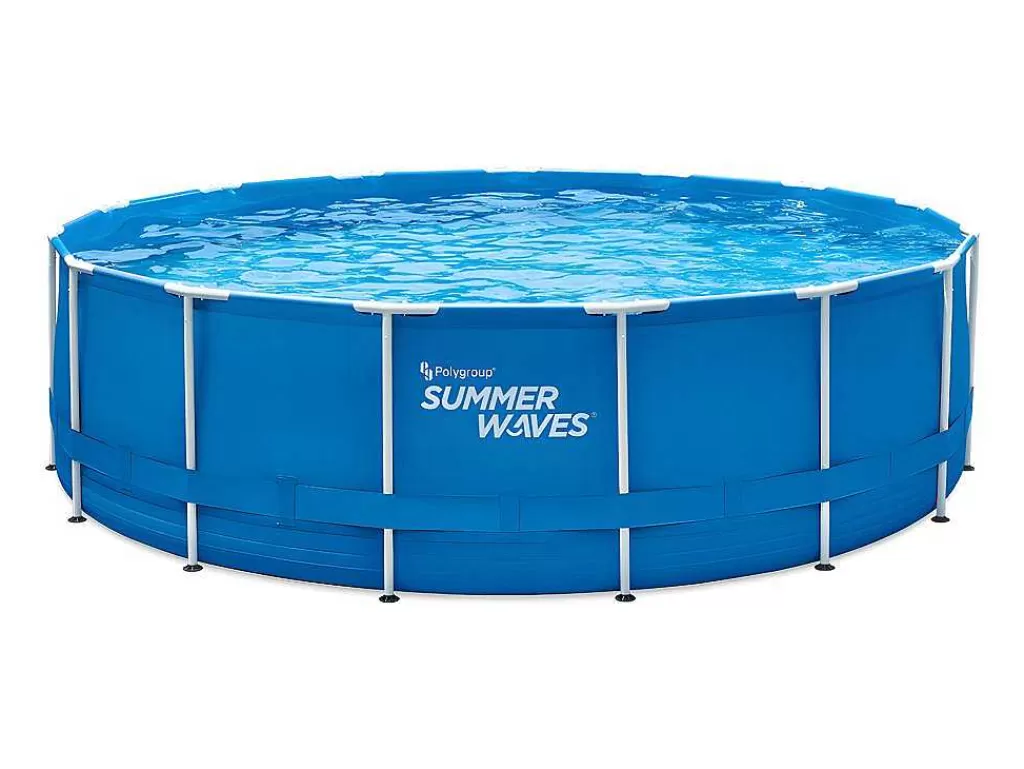 Piscina*Vente-unique Piscina Tubular Redonda Azul Com Bomba De Filtro De Cartucho De D457 X A122 Cm - Lacanau