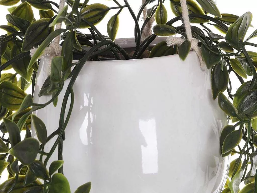 Planta Artificial*OZAIA Planta Artificial Pendente Com Vaso Em Ceramica A.70 X L.20 Cm Verde - Bahiana