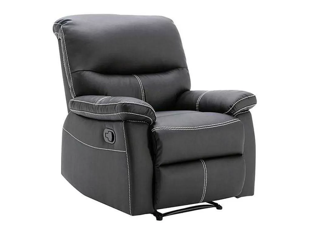 Cadeirão Relax*Vente-unique Poltrona Articulada Em Pele Sintética Cor Preto - Canby