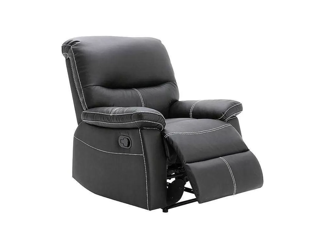 Cadeirão Relax*Vente-unique Poltrona Articulada Em Pele Sintética Cor Preto - Canby