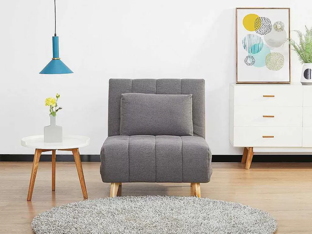 Poltrona Cama*Vente-unique Poltrona Convertivel Em Tecido Cor Cinza - Strevi