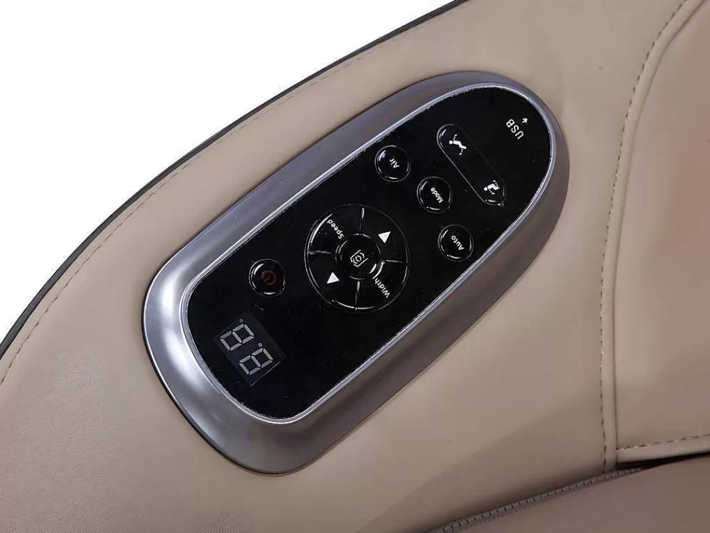 Poltrona Em Pele Sintética*Vente-unique Poltrona De Massagem Em Pele Sintética Bege Com Leds E Sistema De Gravidade Zero - Opcao Bluetooth - Kasou