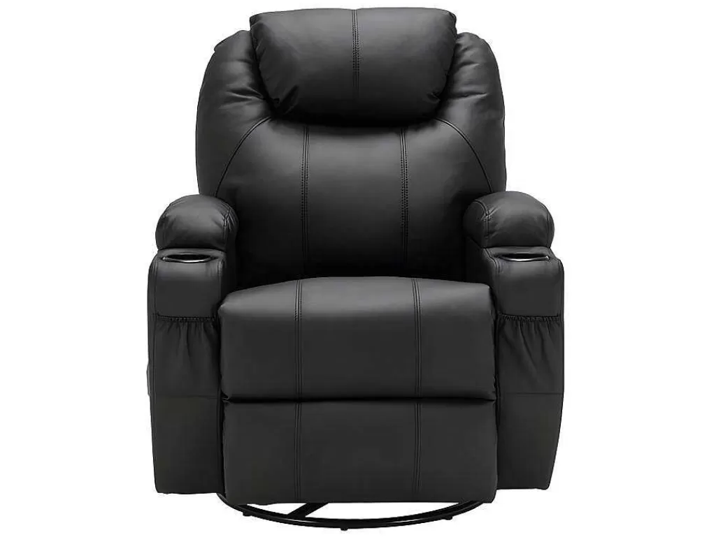 Promoções Sofás & Poltronas*Vente-unique Poltrona De Massagens Em Pele Sintética Cor Preto - Silvano
