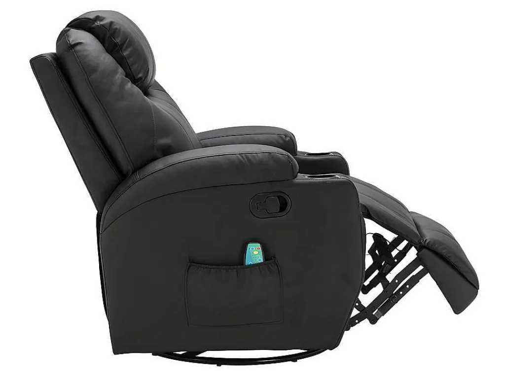Promoções Sofás & Poltronas*Vente-unique Poltrona De Massagens Em Pele Sintética Cor Preto - Silvano