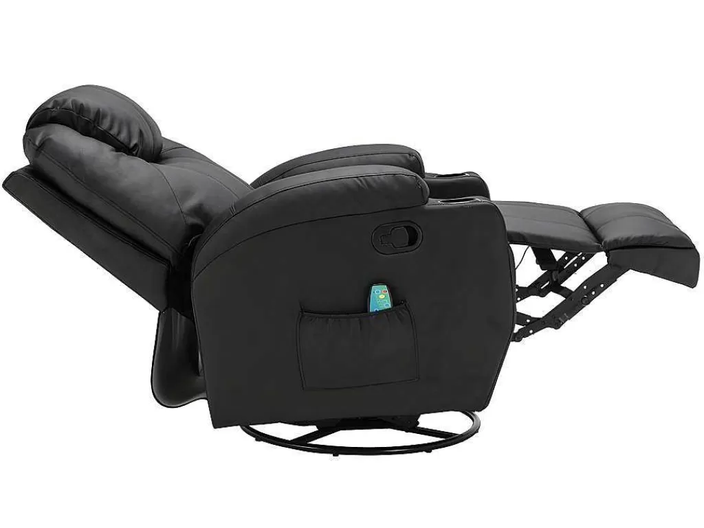 Promoções Sofás & Poltronas*Vente-unique Poltrona De Massagens Em Pele Sintética Cor Preto - Silvano