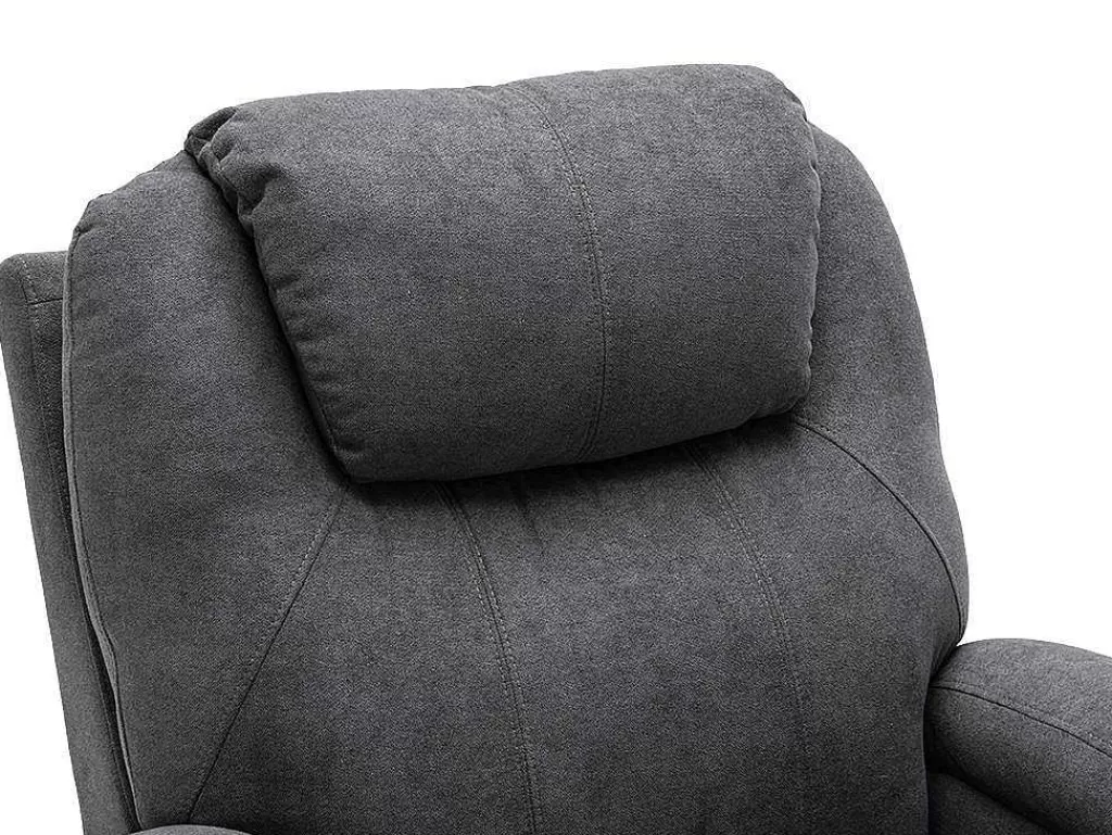Cadeirão De Massagem*Vente-unique Poltrona De Massagens Em Tecido Cor Cinza - Silvano