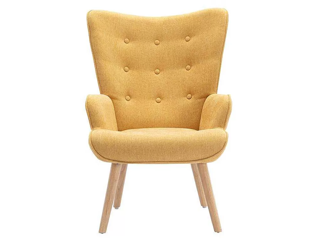 Poltrona Em Tecido*Vente-unique Poltrona Em Tecido Cor Amarelo Mostarda - Vately
